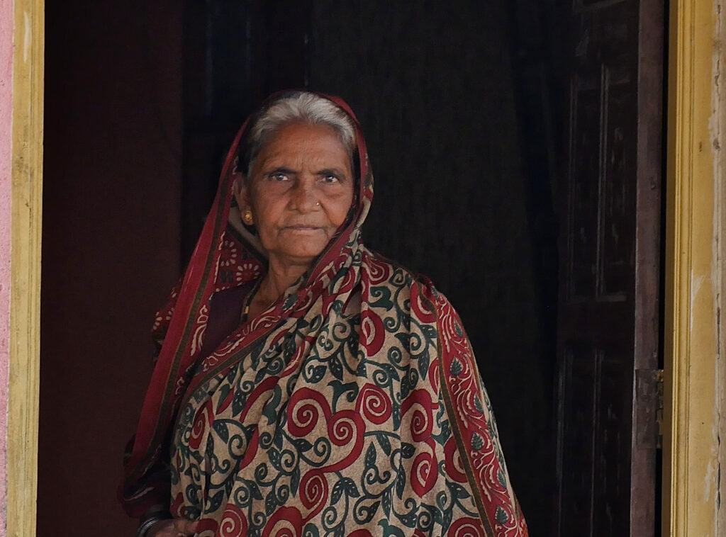 Beautiful woman outside Mumbai India
