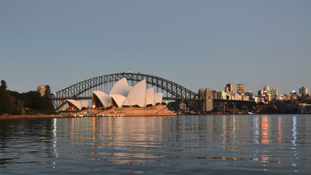 Sydney opera house at dawn